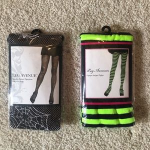 NWT Leg Avenue Costume Tights TWO PAIRS